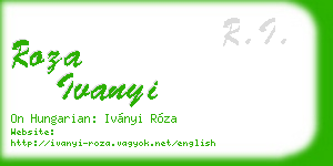 roza ivanyi business card